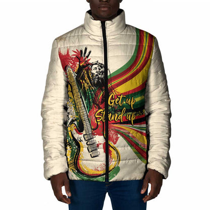 Reggae Soul B.Marley Grungy Padded Jacket Get Up Stand Up - African Pride