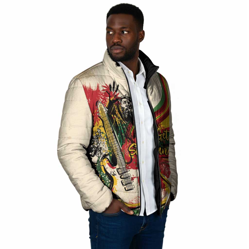 Reggae Soul B.Marley Grungy Padded Jacket Get Up Stand Up - African Pride