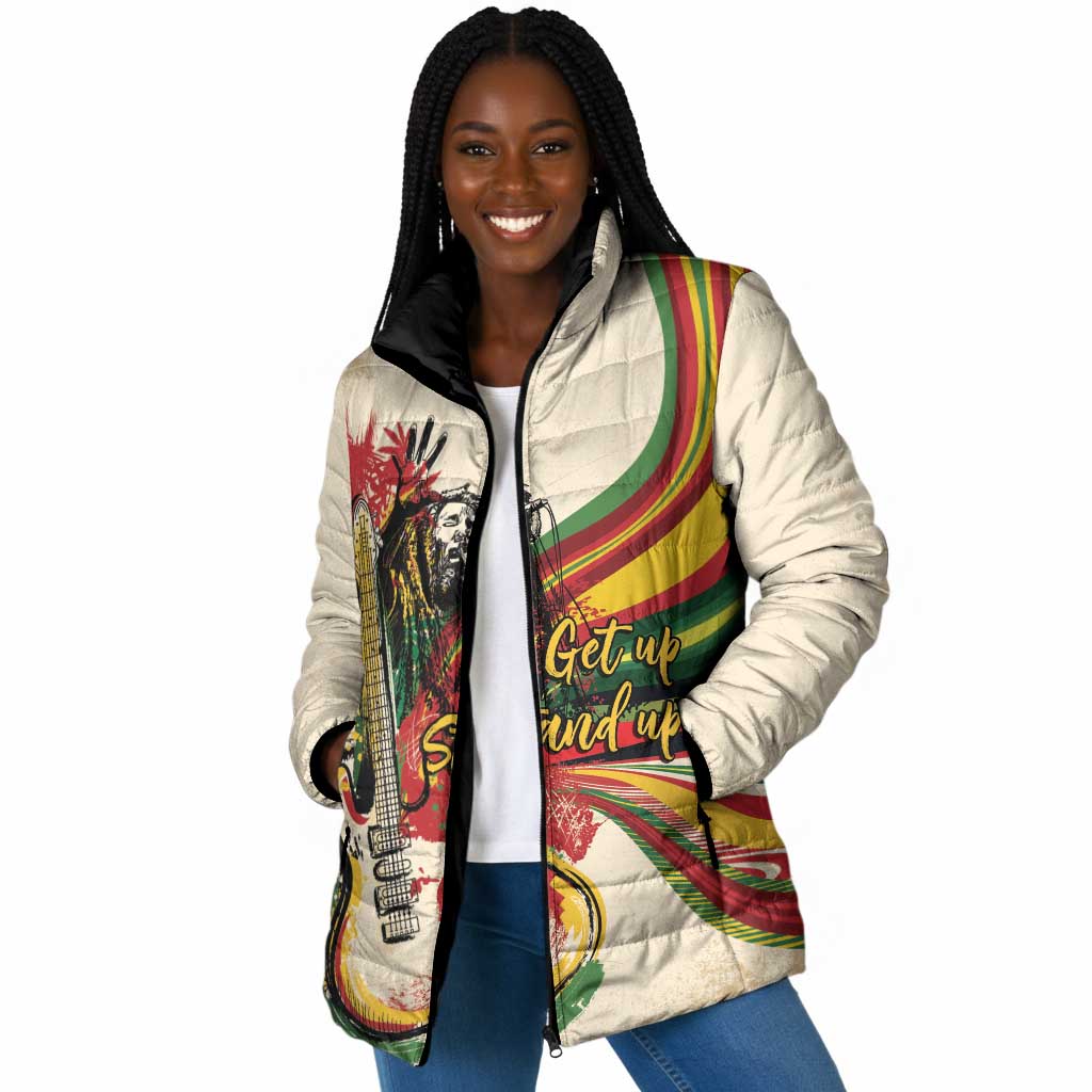 Reggae Soul B.Marley Grungy Padded Jacket Get Up Stand Up - African Pride