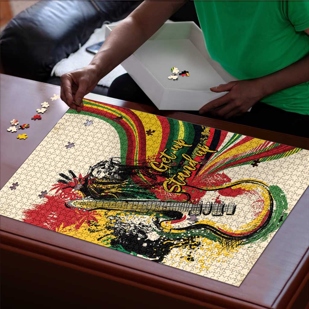 Reggae Soul B.Marley Grungy Puzzle Get Up Stand Up - African Pride