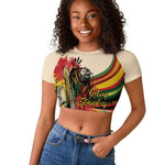 Reggae Soul B.Marley Grungy Raglan Cropped T shirt Get Up Stand Up - African Pride