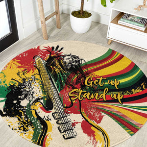 Reggae Soul B.Marley Grungy Round Carpet Get Up Stand Up - African Pride