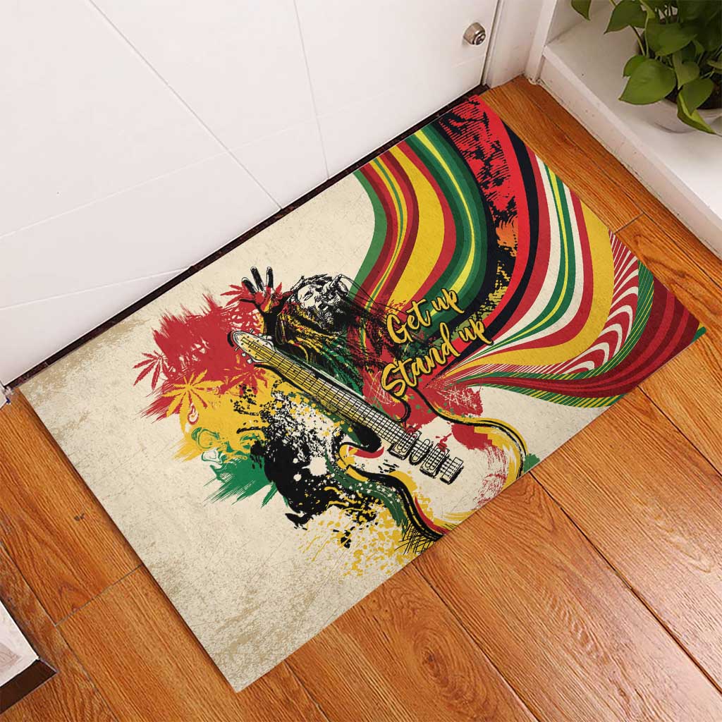 Reggae Soul B.Marley Grungy Rubber Doormat Get Up Stand Up - African Pride