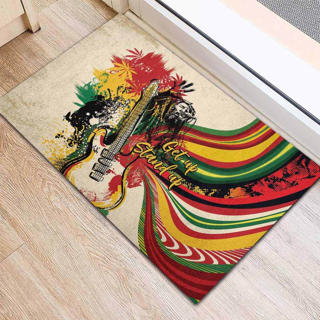 Reggae Soul B.Marley Grungy Rubber Doormat Get Up Stand Up - African Pride