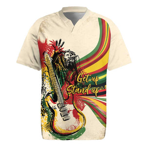 Reggae Soul B.Marley Grungy Rugby Jersey Get Up Stand Up - African Pride