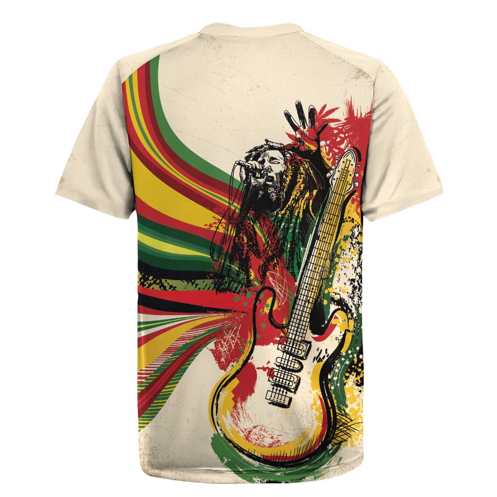 Reggae Soul B.Marley Grungy Rugby Jersey Get Up Stand Up - African Pride