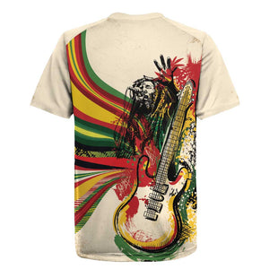 Reggae Soul B.Marley Grungy Rugby Jersey Get Up Stand Up - African Pride