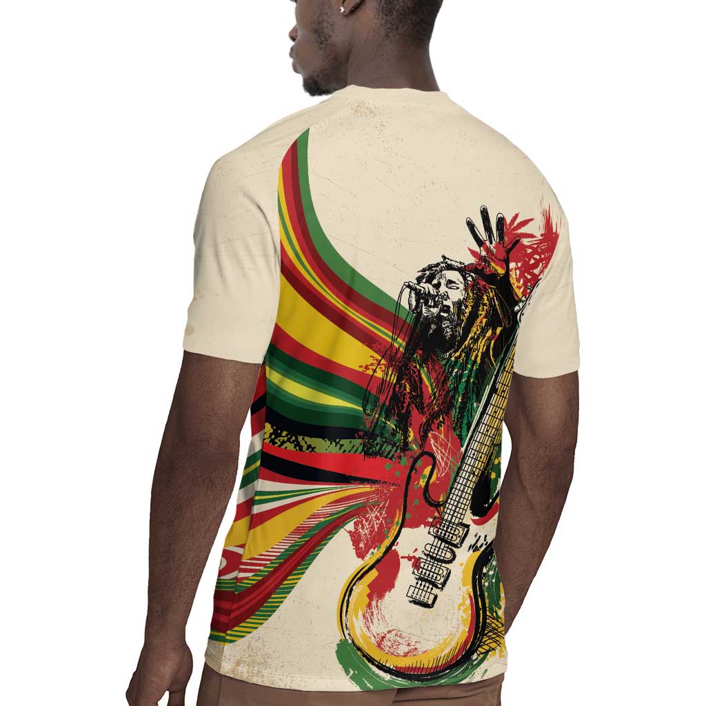 Reggae Soul B.Marley Grungy Rugby Jersey Get Up Stand Up - African Pride
