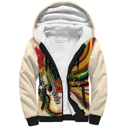 Reggae Soul B.Marley Grungy Sherpa Hoodie Get Up Stand Up - African Pride