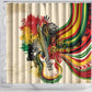 Reggae Soul B.Marley Grungy Shower Curtain Get Up Stand Up - African Pride