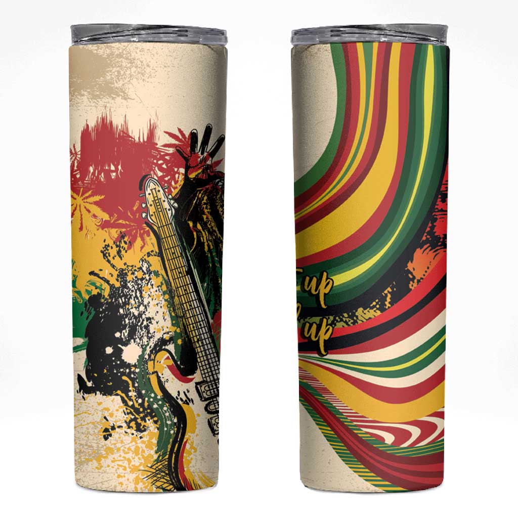 Reggae Soul B.Marley Grungy Skinny Tumbler Get Up Stand Up - African Pride