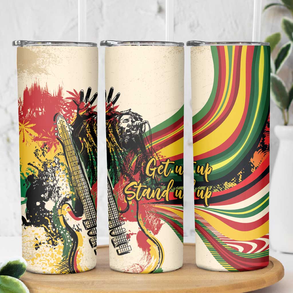 Reggae Soul B.Marley Grungy Skinny Tumbler Get Up Stand Up - African Pride
