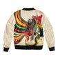 Reggae Soul B.Marley Grungy Sleeve Zip Bomber Jacket Get Up Stand Up - African Pride