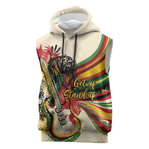 Reggae Soul B.Marley Grungy Sleeveless Hoodie Get Up Stand Up - African Pride