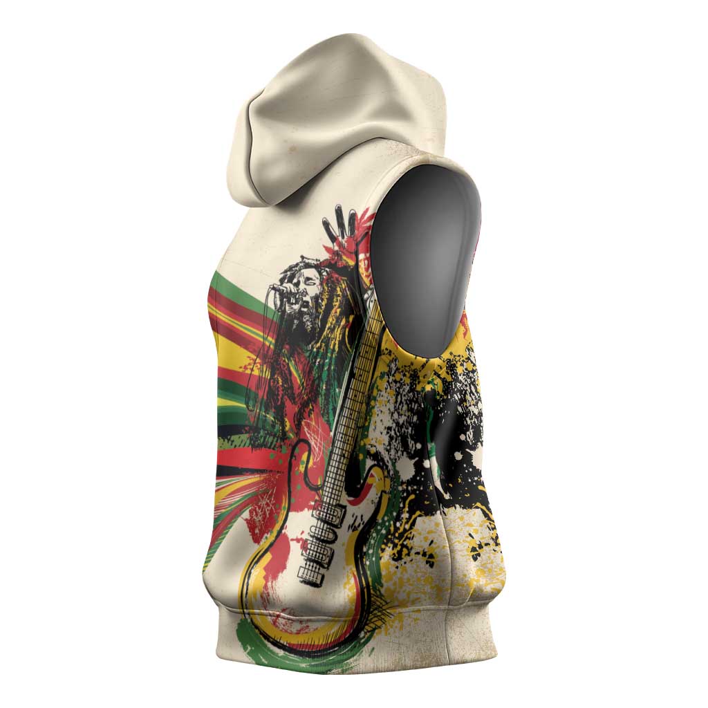 Reggae Soul B.Marley Grungy Sleeveless Hoodie Get Up Stand Up - African Pride