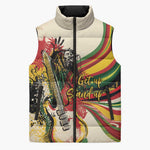 Reggae Soul B.Marley Grungy Sleeveless Puffer Jacket Get Up Stand Up - African Pride