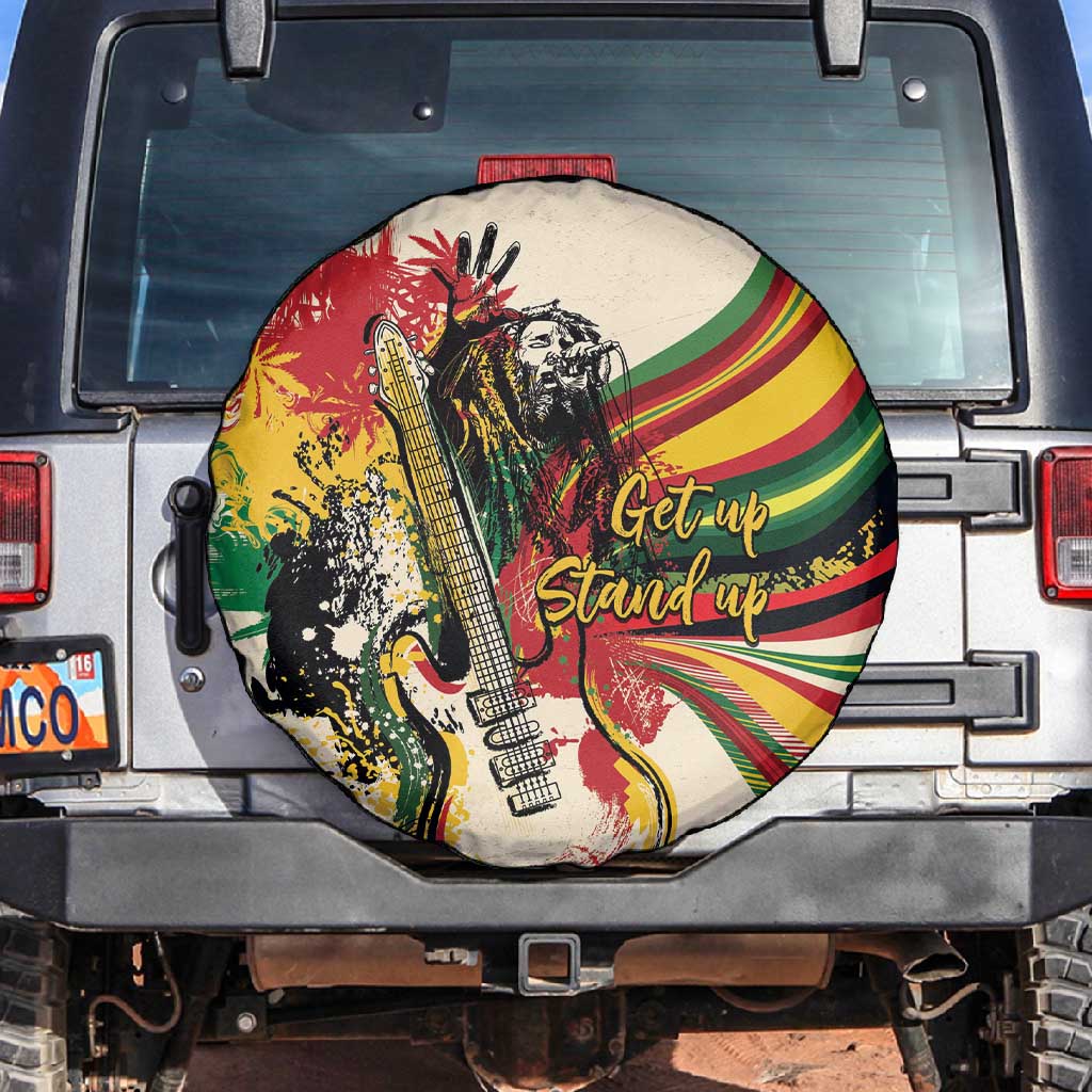 Reggae Soul B.Marley Grungy Spare Tire Cover Get Up Stand Up - African Pride
