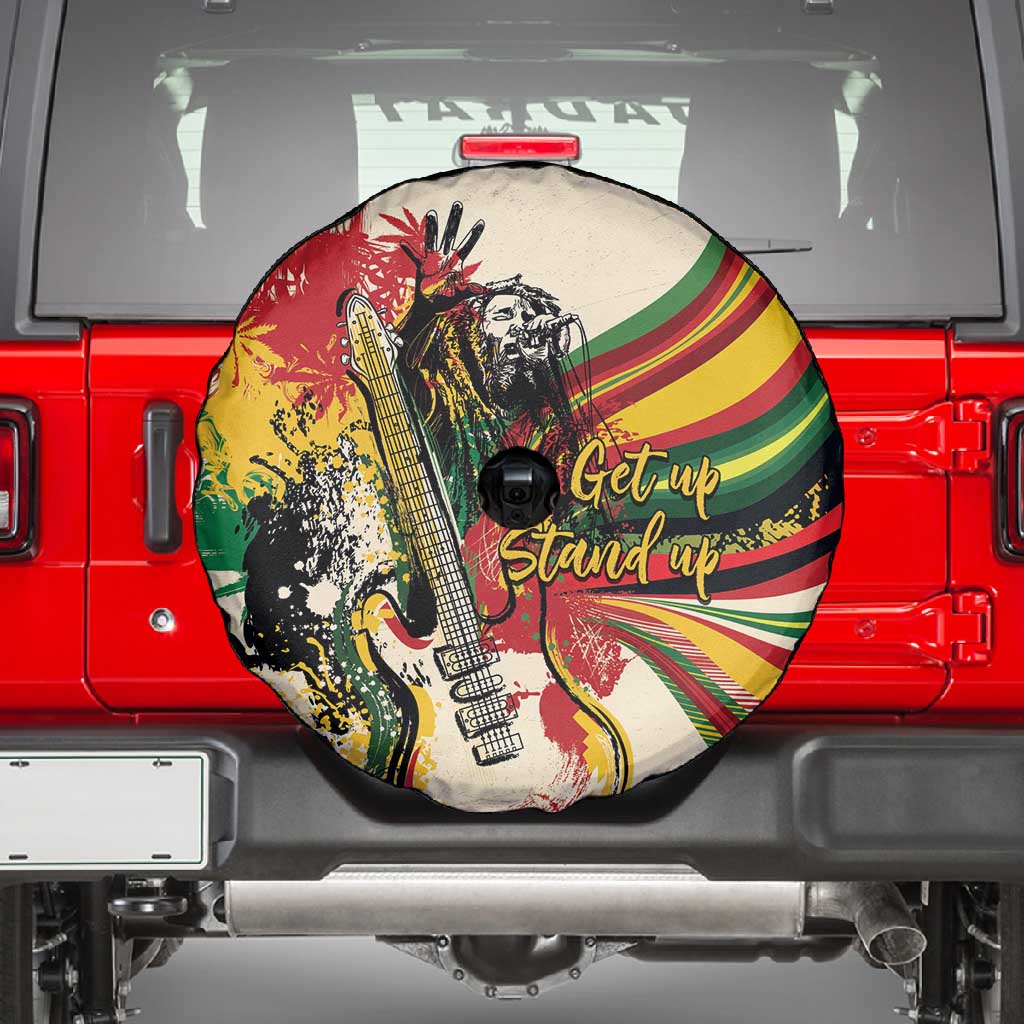 Reggae Soul B.Marley Grungy Spare Tire Cover Get Up Stand Up - African Pride