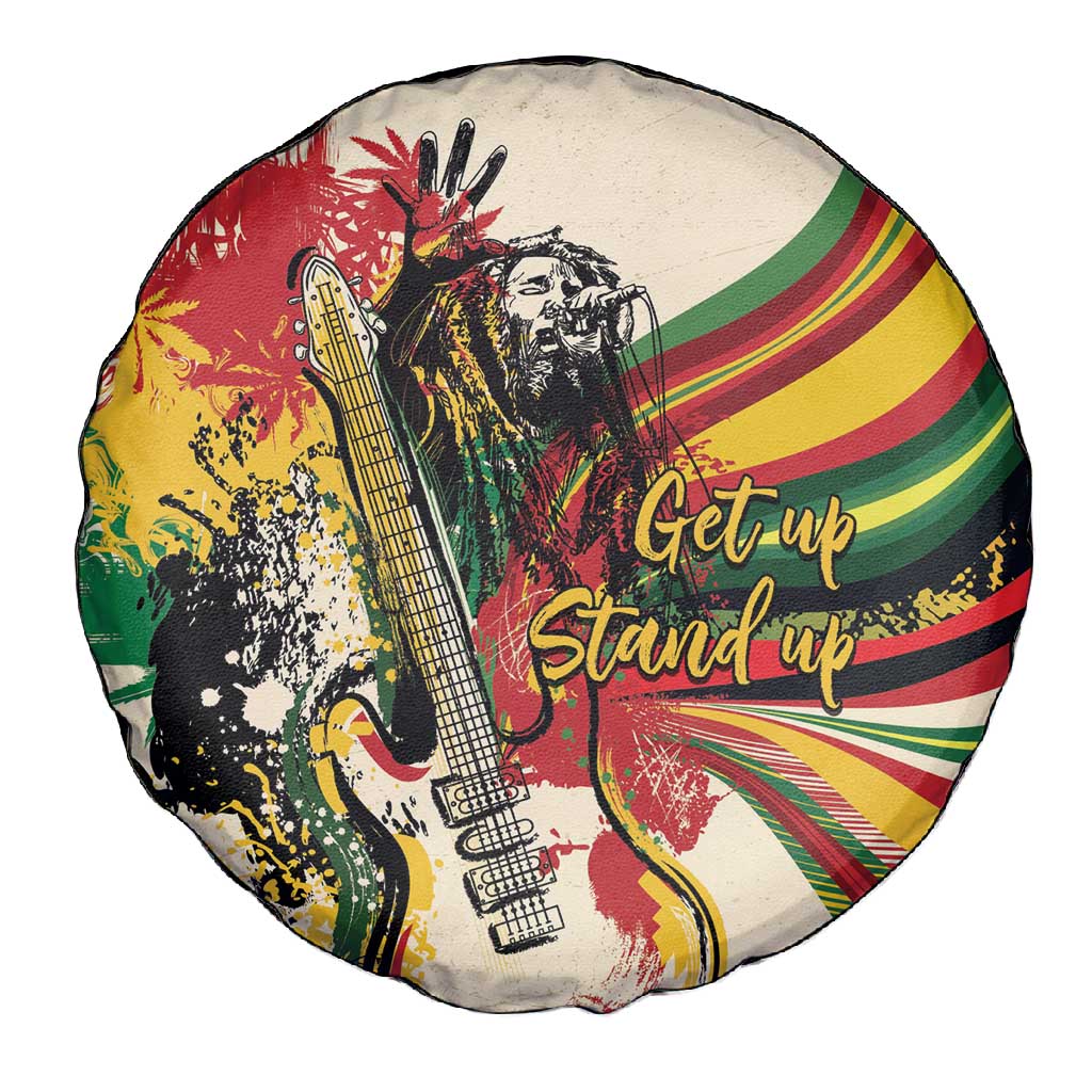 Reggae Soul B.Marley Grungy Spare Tire Cover Get Up Stand Up - African Pride