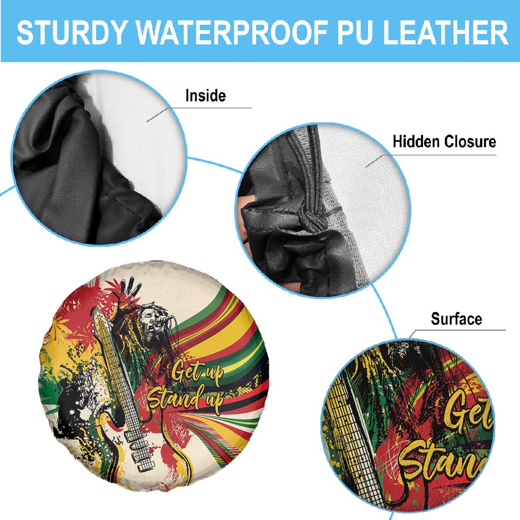Reggae Soul B.Marley Grungy Spare Tire Cover Get Up Stand Up - African Pride