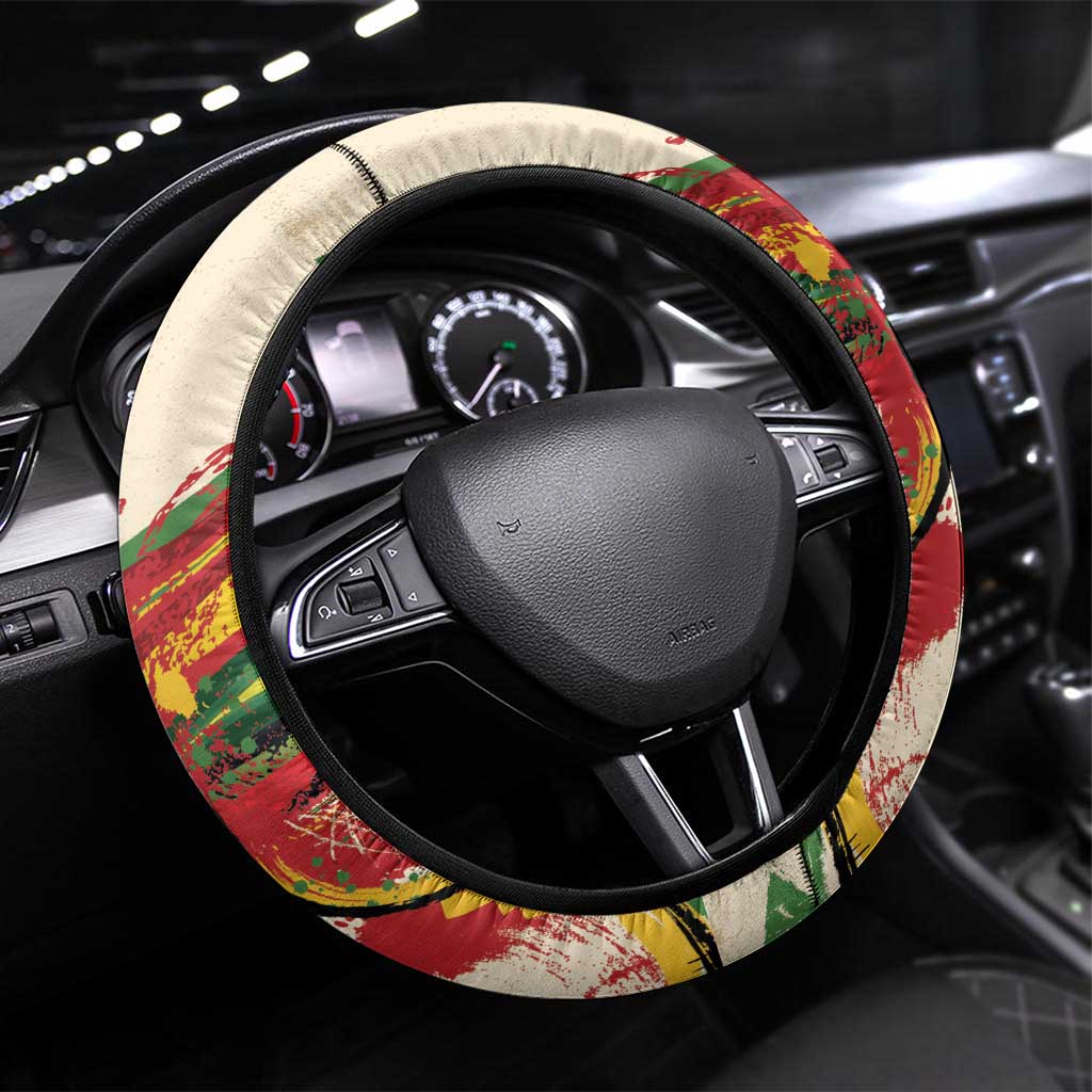 Reggae Soul B.Marley Grungy Steering Wheel Cover Get Up Stand Up - African Pride
