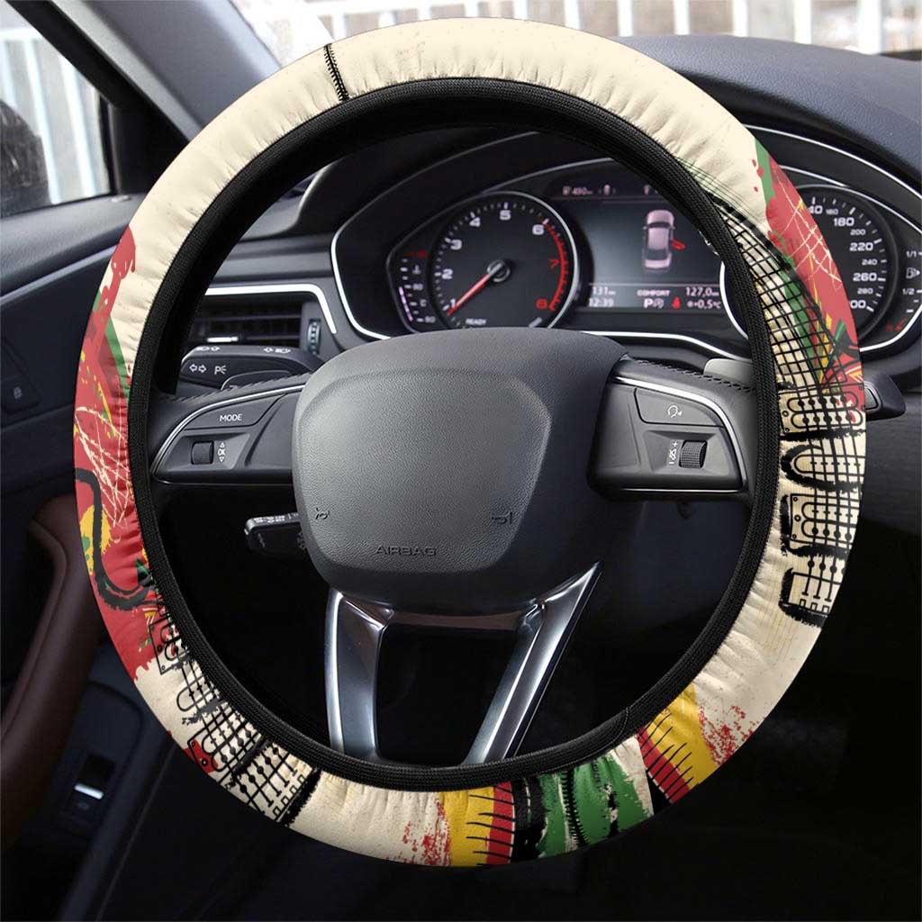 Reggae Soul B.Marley Grungy Steering Wheel Cover Get Up Stand Up - African Pride