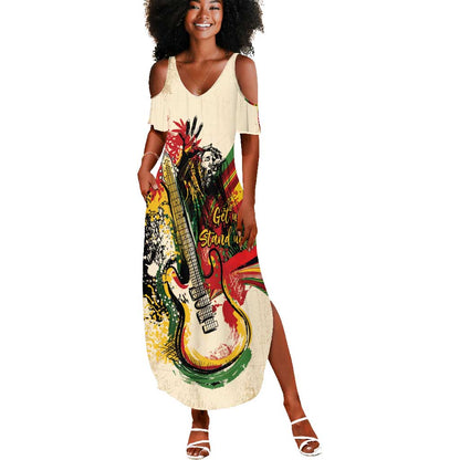 Reggae Soul B.Marley Grungy Summer Maxi Dress Get Up Stand Up - African Pride