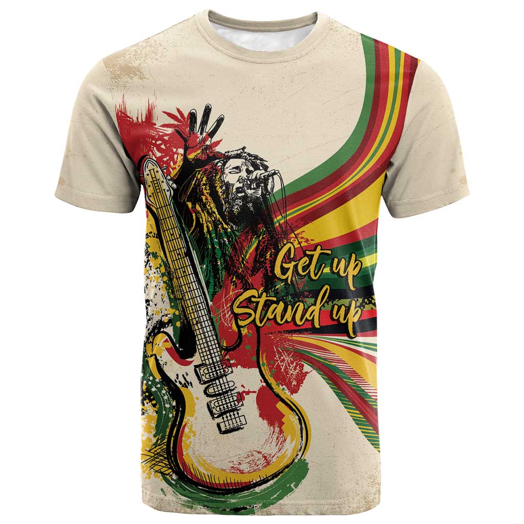 Reggae Soul B.Marley Grungy T shirt Get Up Stand Up - African Pride