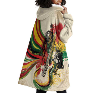 Reggae Soul B.Marley Grungy Wearable Blanket Hoodie Get Up Stand Up - African Pride