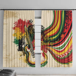 Reggae Soul B.Marley Grungy Window Curtain Get Up Stand Up - African Pride