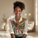 Reggae Soul B.Marley Grungy Women Casual Shirt Get Up Stand Up - African Pride