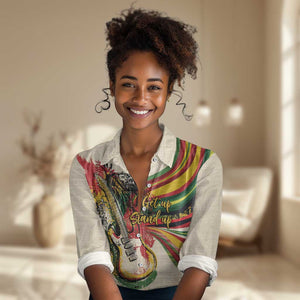 Reggae Soul B.Marley Grungy Women Casual Shirt Get Up Stand Up - African Pride