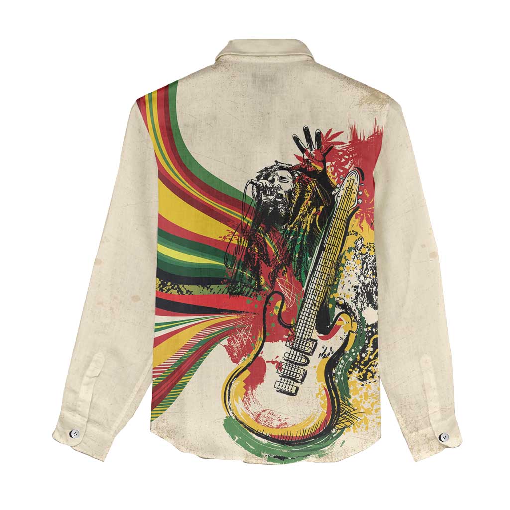 Reggae Soul B.Marley Grungy Women Casual Shirt Get Up Stand Up - African Pride