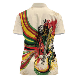 Reggae Soul B.Marley Grungy Women Polo Shirt Get Up Stand Up - African Pride