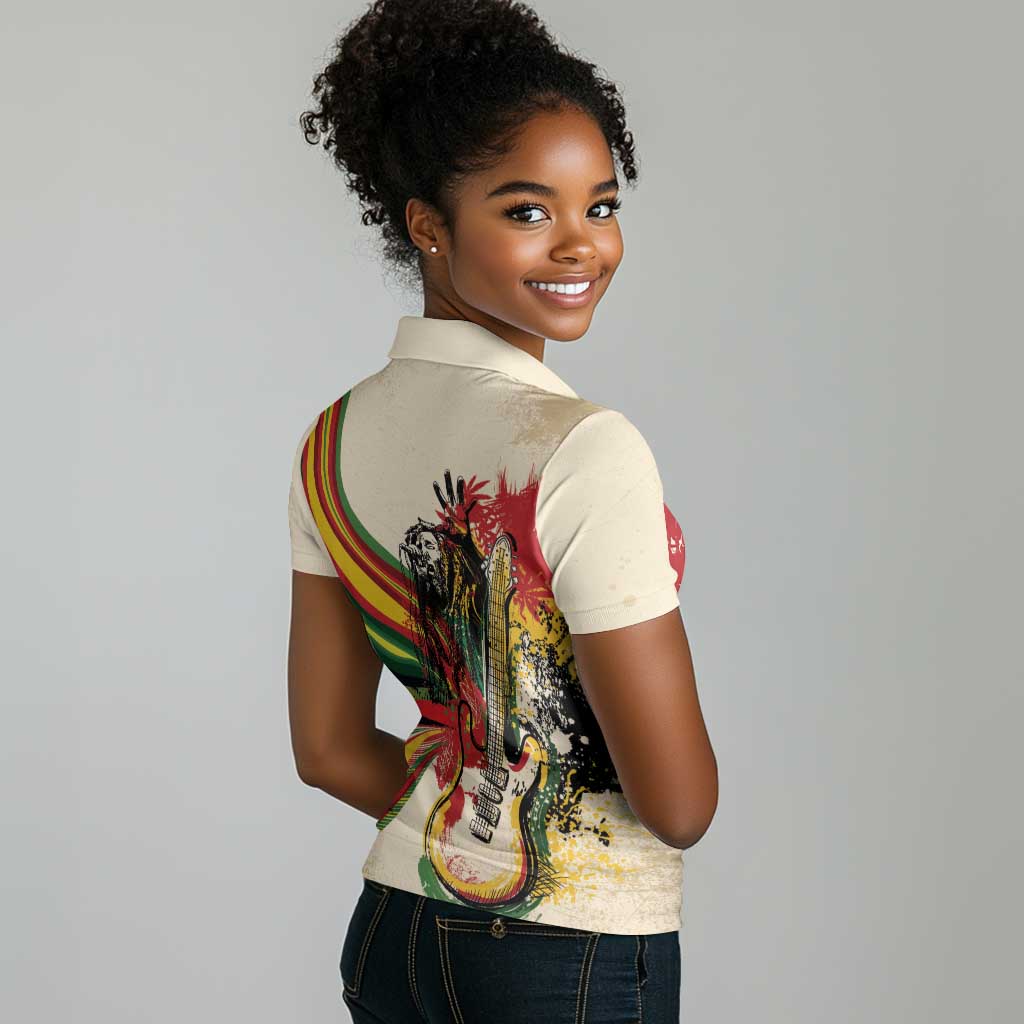 Reggae Soul B.Marley Grungy Women Polo Shirt Get Up Stand Up - African Pride