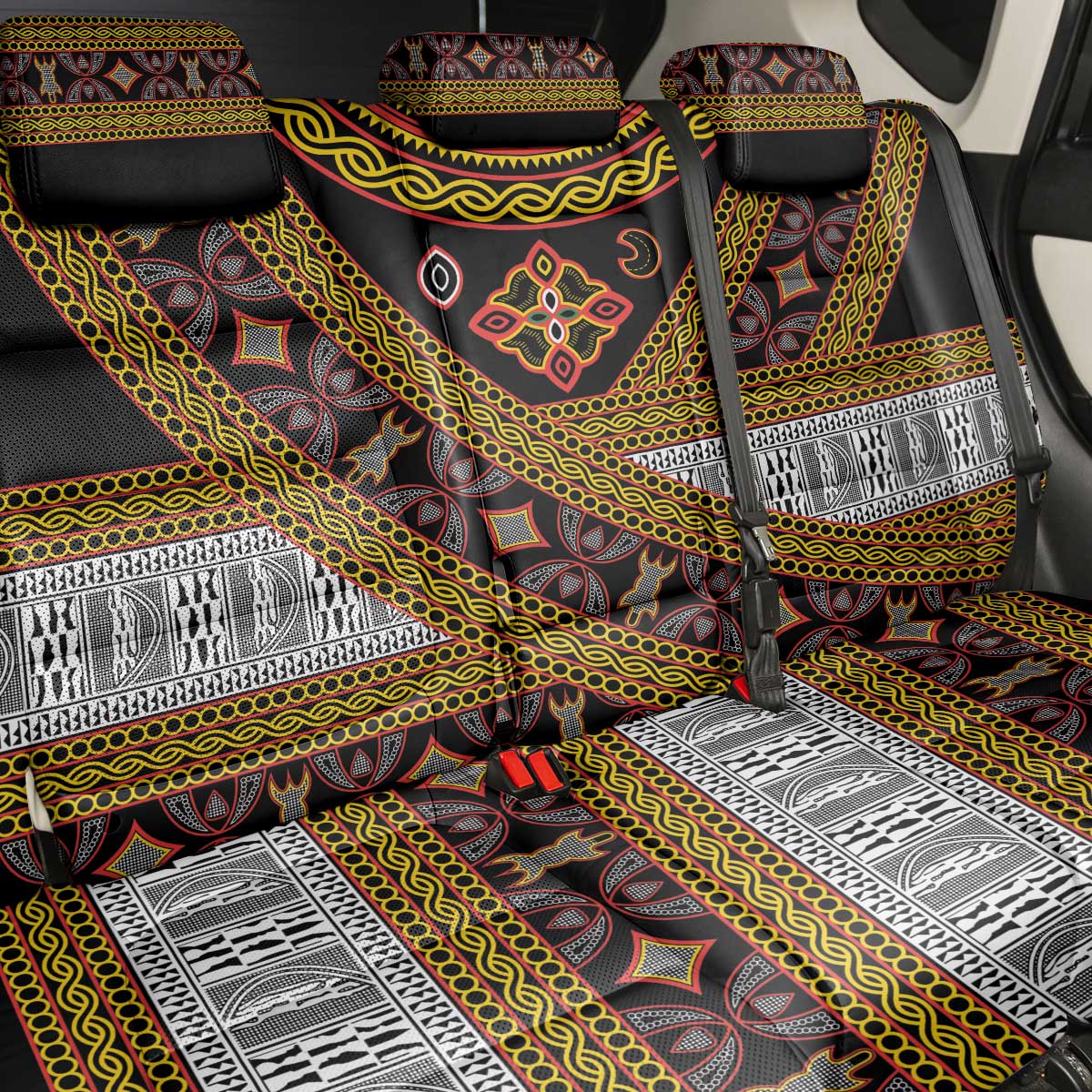 Cameroon Bamenda Toghu Inspired Back Car Seat Cover Classic Motifs