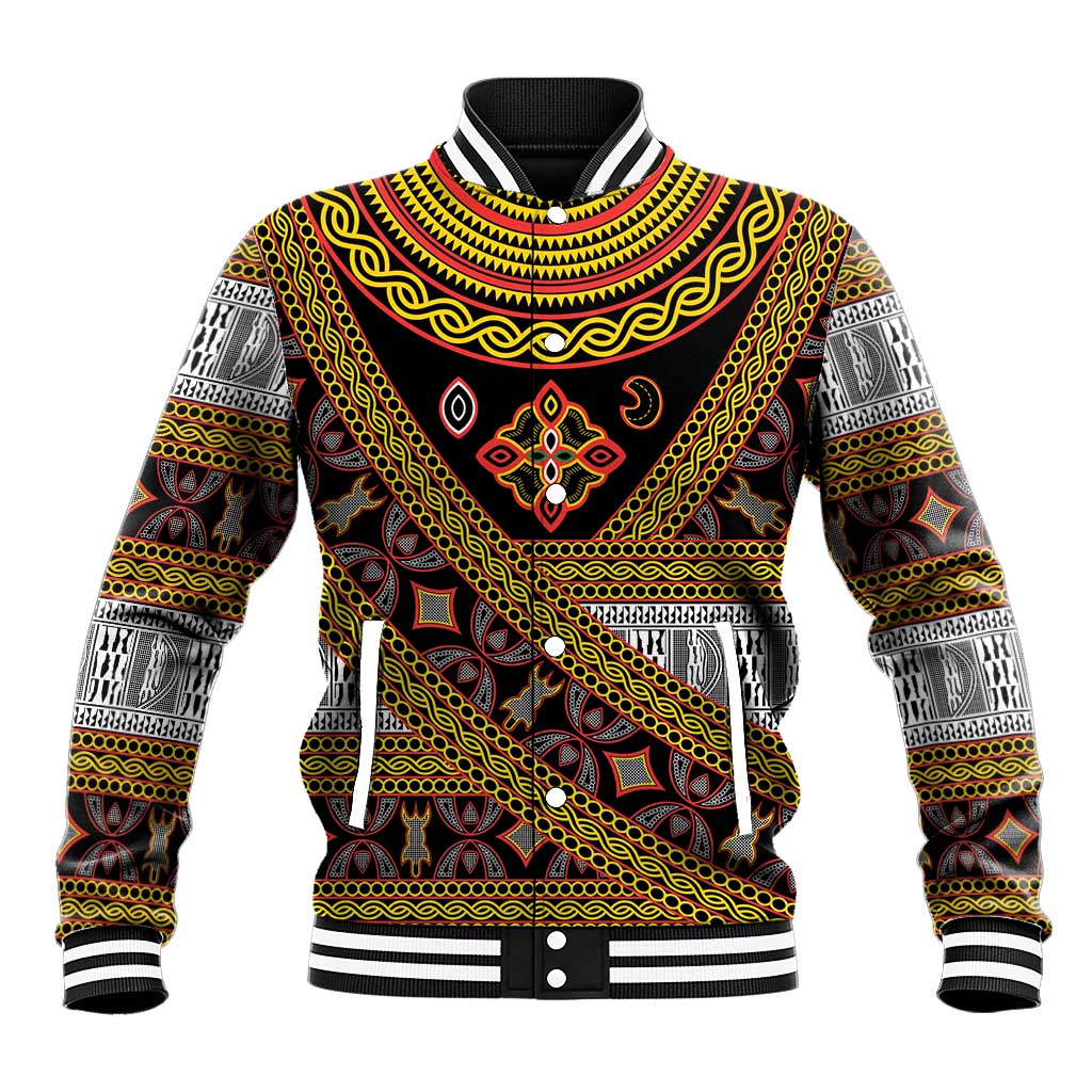 Cameroon Bamenda Toghu Inspired Baseball Jacket Classic Motifs