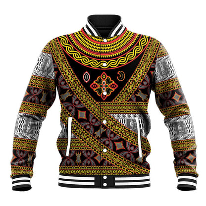 Cameroon Bamenda Toghu Inspired Baseball Jacket Classic Motifs