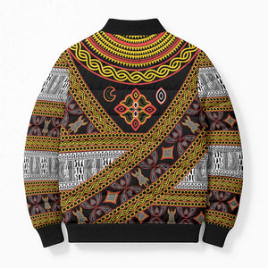 Cameroon Bamenda Toghu Inspired Bomber Puffer Jacket Classic Motifs