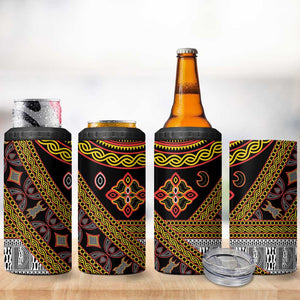 Cameroon Bamenda Toghu Inspired 4 in 1 Can Cooler Tumbler Classic Motifs