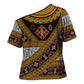 Cameroon Bamenda Toghu Inspired Cross Shoulder Shirt Classic Motifs