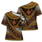 Cameroon Bamenda Toghu Inspired Cross Shoulder Shirt Classic Motifs
