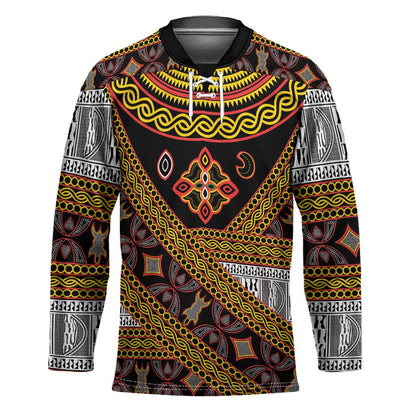 Cameroon Bamenda Toghu Inspired Hockey Jersey Classic Motifs