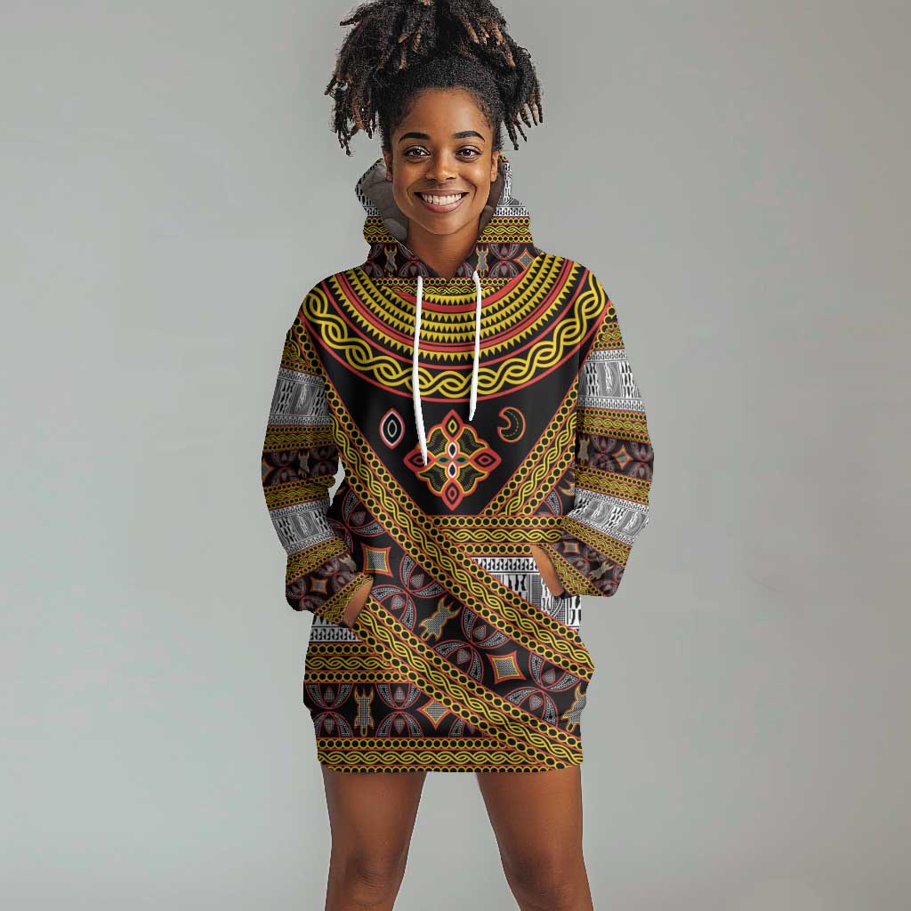 Cameroon Bamenda Toghu Inspired Hoodie Dress Classic Motifs