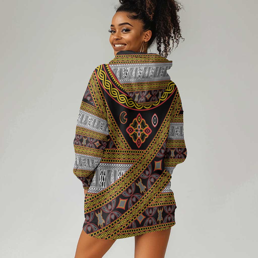 Cameroon Bamenda Toghu Inspired Hoodie Dress Classic Motifs
