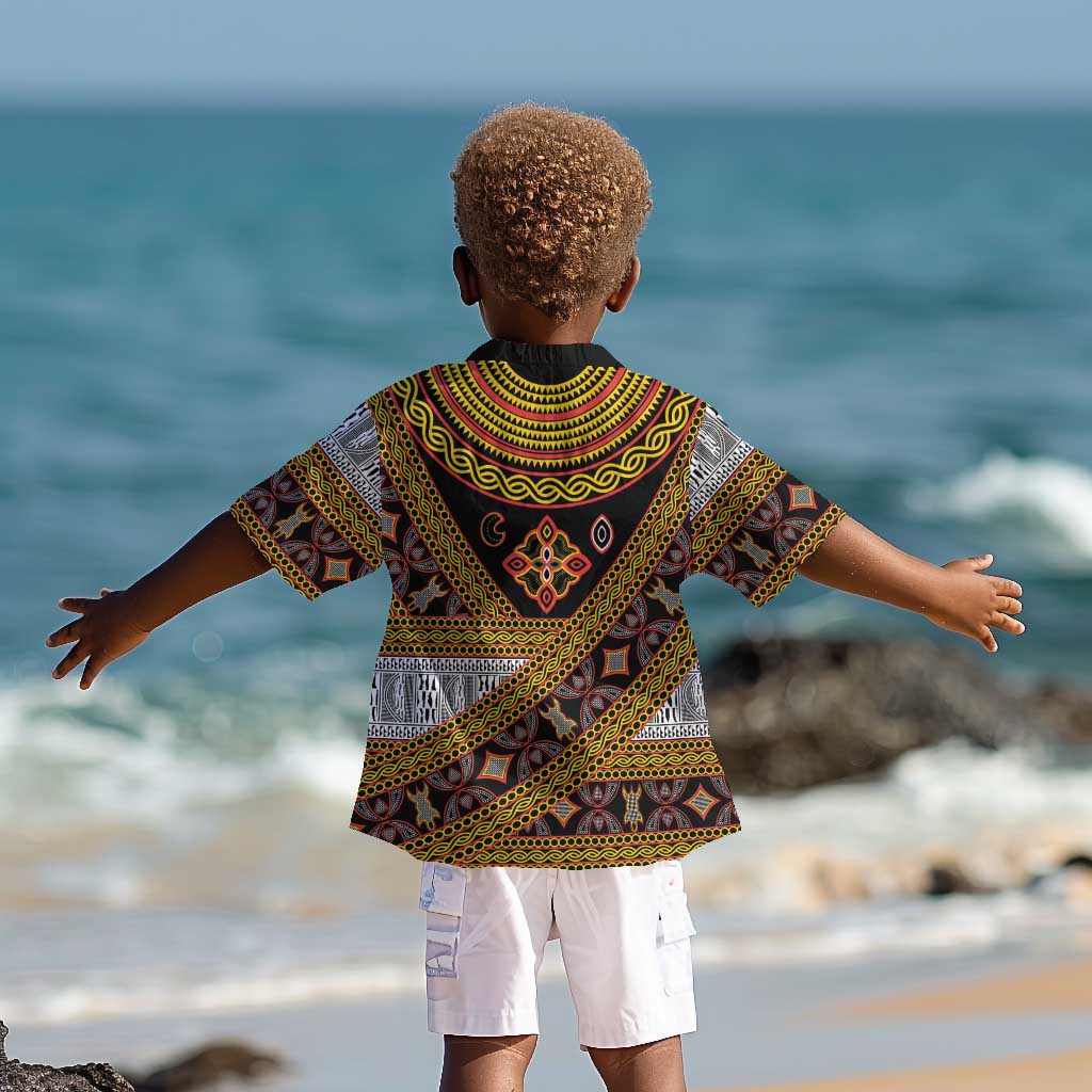 Cameroon Bamenda Toghu Inspired Kid Hawaiian Shirt Classic Motifs