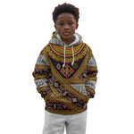 Cameroon Bamenda Toghu Inspired Kid Hoodie Classic Motifs