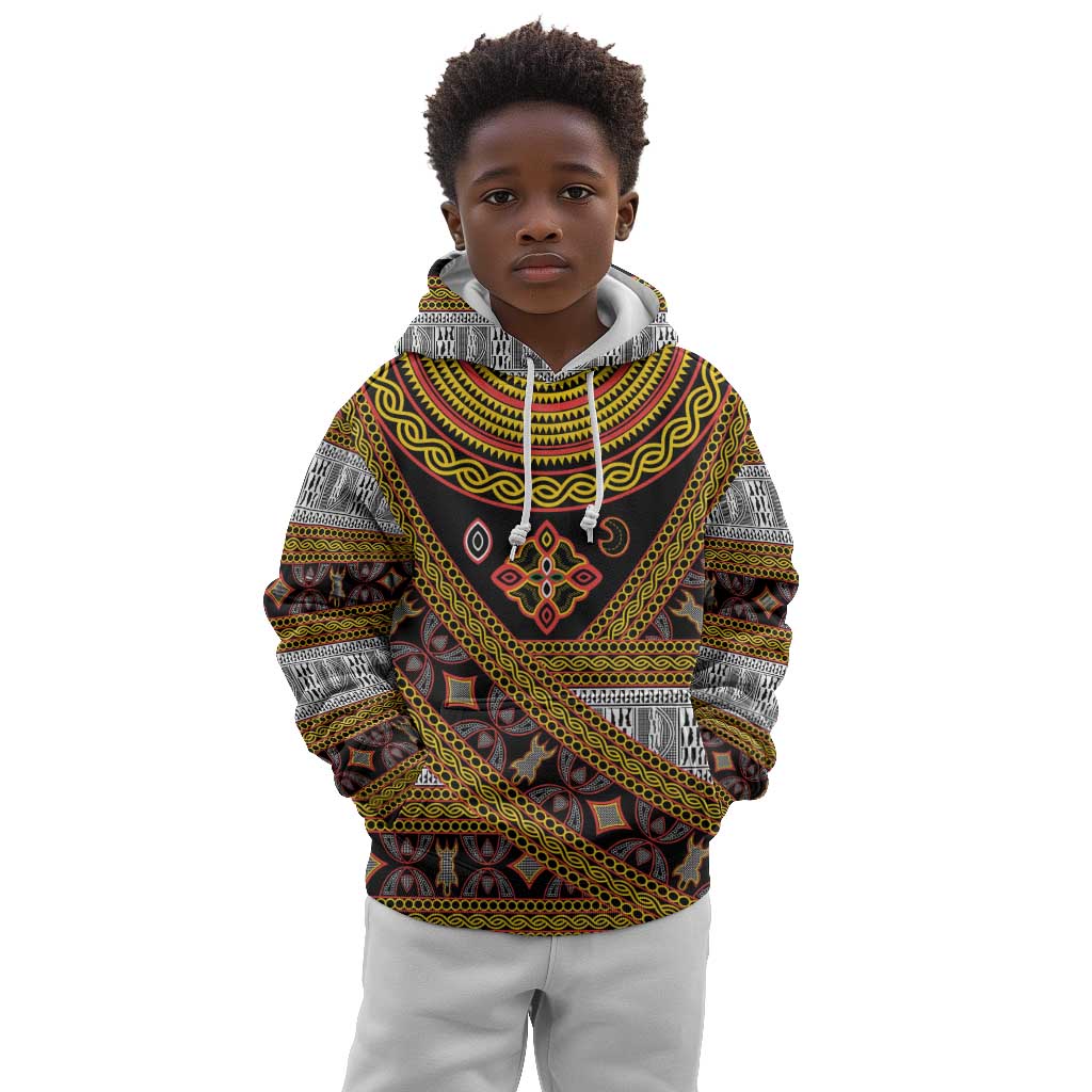 Cameroon Bamenda Toghu Inspired Kid Hoodie Classic Motifs