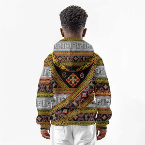 Cameroon Bamenda Toghu Inspired Kid Hoodie Classic Motifs