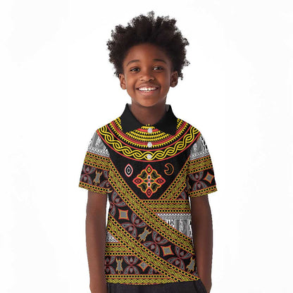 Cameroon Bamenda Toghu Inspired Kid Polo Shirt Classic Motifs